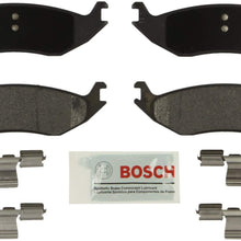 Bosch BE967H Blue Disc Brake Pad Set with Hardware for Select Chrysler, Dodge, and RAM Trucks, SUVs, and Vans - REAR