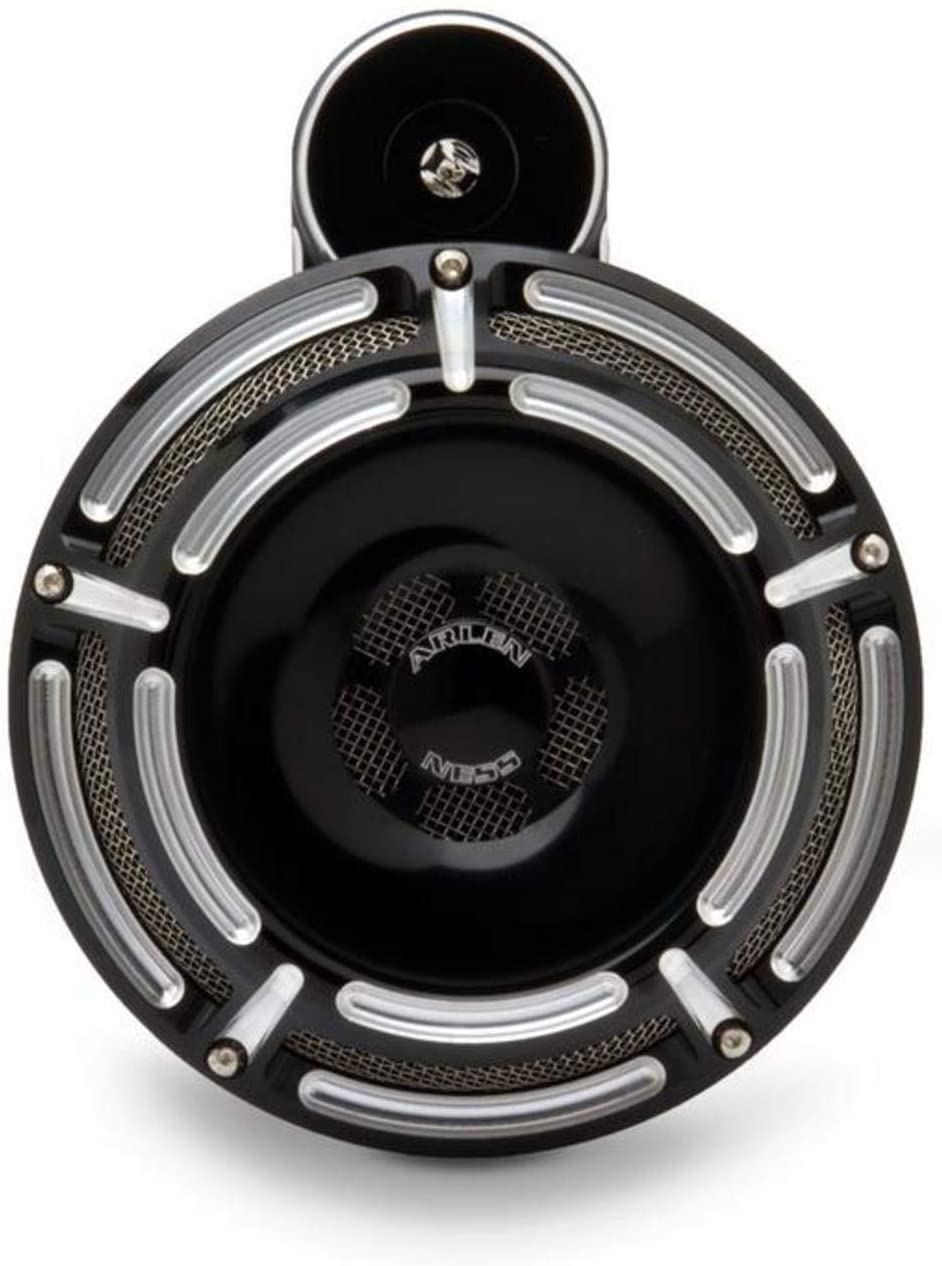 Arlen Ness 70-202 Black Billet Horn Kit (Slot/Track) (Black)