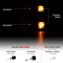 VIPMOTOZ Black Housing OE-Style Headlight Headlamp Assembly For 2014-2015 Chevy Silverado 1500 Pickup Truck, Driver & Passenger Side