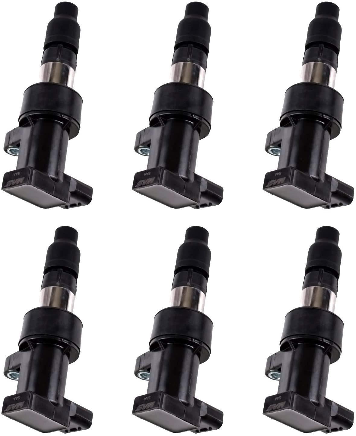 MAS Ignition Coils Pack of 6 Replacement for Jaguar 2001-2008 X-Type S-Type 2.5L 3.0L V6 Compatible with UF435 UF-435