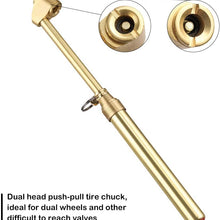 CZC AUTO Brass Tire Pressure Gauge, Dual Head Truck Air Gage, Accurate Mechanical Dually Chuck Wheel Service Checker for Truck Bus Car RV ATV Motorcycle Bike, 1-11kg/c㎡ 10-160lb/in2 (Brass, 1 Pack)