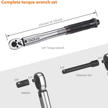 TACKLIFE 1/4" Drive Click Torque Wrench Set 3/8" Adapter, 2.95-inch Extension Bar, 3/8" Reducer (20-200 in.-lb./2.26-22.6 Nm)-HTW4A