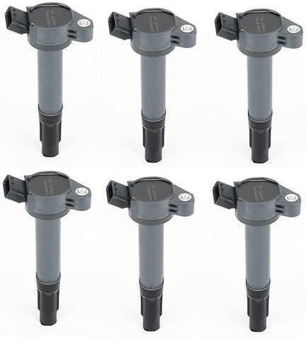 Ignition Coil Set of 6 - Replaces 90919-A2007 - Compatible with Toyota, Lexus & Scion Vehicles - 2.7L, 3.5L V6 - Ignition Coil Pack Fits, Camry V6, Avalon, Sienna, Rav4 and more