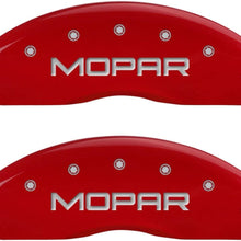 MGP Caliper Covers 32016SMOPRD Red Brake Covers Fits 2011-2019 Chrysler 300 (Dual Piston Front Caliper) Engraved with Mopar (Front/Rear Covers; Set of 4)