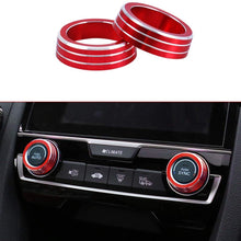 Aluminum Audio Speaker Engine Ignition Air Condition AC Switch Buttons Ring Sticker Decoration Trim for Honda Civic 10th Gen 2016-2019(Full Set)
