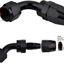 EVIL ENERGY 6AN Straight Swivel Hose End Fitting for Braided Fuel Line Aluminum Black 2PCS