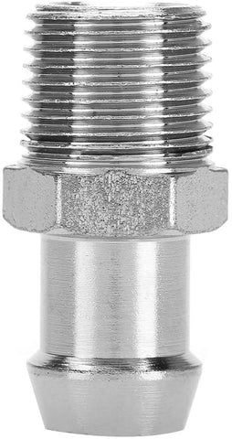 Terisass Intake Manifold Heater Hose Fitting 1/2 Inch NPT 5/8 Inch Barb Chrome Metal Fitting Intake Manifold Heater Hose Fit for Chevy GMC Oldsmobile Pontiac Cadillac for Buick Ford Mopar