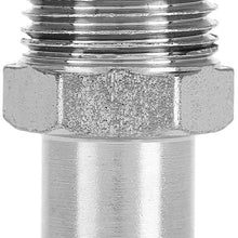 Terisass Intake Manifold Heater Hose Fitting 1/2 Inch NPT 5/8 Inch Barb Chrome Metal Fitting Intake Manifold Heater Hose Fit for Chevy GMC Oldsmobile Pontiac Cadillac for Buick Ford Mopar