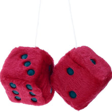 WINOMO 2.8 Inch Red Fuzzy Dice Auto Car Rearview Mirror Hanging Accessories for Car Decoration