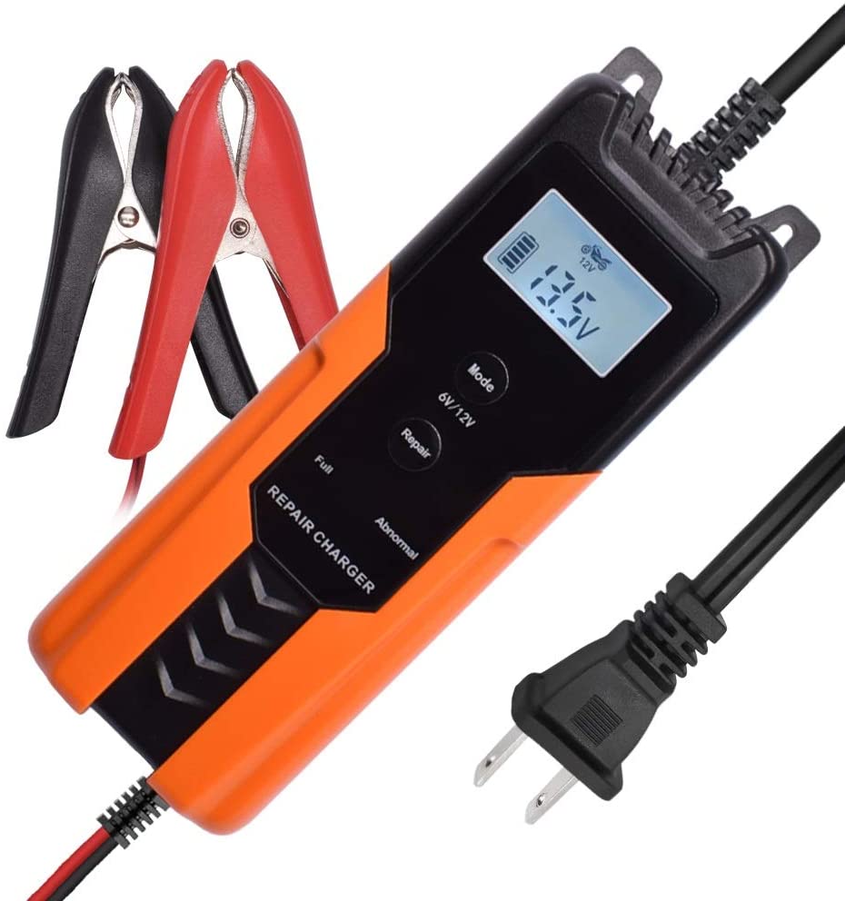 6V/12V 4A Battery Charger Smart Fully Automatic Charger Maintainer Portable Trickle Battery Charger With Winter Mode And Advanced Diagnostic Testing Functions