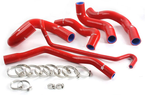 Silicone Radiator Coolant Hose Kit Clamps For 2005-2006 Ford Mustang GT V8 / 2005-2010 Ford Shelby GT500 Red