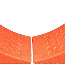 RV Leveling Blocks Wheel Tire Plastic Chocks, Best Heavy Duty Vehicle Wedge Design and Garage Grip Bottom for Travel Trailers, Camper, Truck, Car and ATV Orange 2 Pack