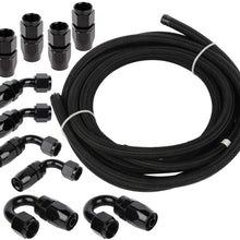 ANPART AN8 20Ft Braided Fuel Line Hose Nylon braided fuel gas pipe hose and AN8 10 pcs Swivel Hose End Fittings