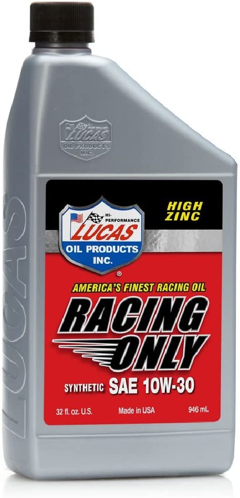 Lucas Oil 10610-6PK SAE 10W-30 Synthetic Racing Oil - 1 Quart Bottle, (Case of 6)