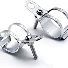 Yc 2 Pcs Motorbike Turn Signal Mount Bracket Universal Indicator Fork Bracket Clamp Headlight Holde 30-43mm Metal Fork Relocation Clamps Brackets (Chrome)