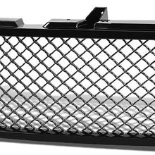 Replacement for Silverado Tahoe Suburban Badgeless Diamond Mesh Front Upper Bumper Grille Guard(Glossy Black) GMT800 1500