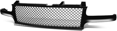 Replacement for Silverado Tahoe Suburban Badgeless Diamond Mesh Front Upper Bumper Grille Guard(Glossy Black) GMT800 1500