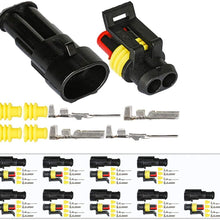 HIFROM 10 Kit 4 Pin Way Waterproof Electrical Connector 1.5mm Series Terminals Heat Shrink Quick Locking Wire Harness Sockets 20-16 AWG