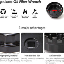 Apeixoto Oil Filter Wrench Cap Removal Tool Fits 64mm Cartridge Housing for Camry Rav4 Highlander Sienna Tundra with 2.5L-5.7L Engine