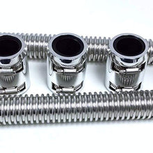 Pirate Mfg 48" Chrome Stainless Flexible Radiator Hose Kit w/Polished Aluminum End Caps