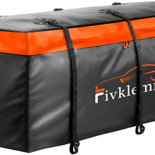 FIVKLEMNZ Car Cargo Carrier Bag, 20 Cubic Feet Waterproof Hitch Tray Cargo Carrier with 6 Reinforced Straps Suitable for All Vehicle with Steel Cargo Basket (59" 23" 23")