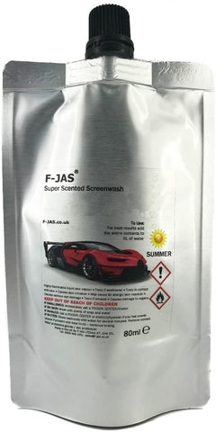 F-JAS Super Scented Windshield Washer Fluid (2.7 Fl oz Pouch,Turkish Delight)