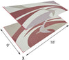 Reversible Mats Outdoor Patio / RV Camping Mat - Swirl (Burgundy/Brown, 9-Feet x 18-Feet)