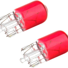 cciyu 12V 5W T10 168 194 W5W Wedge Halogen Light Bulb Replacement fit for 2005-2009 BMW M6-E63/64 M6 Dome Light Step/Courtesy/Door Light License Plate Light (red)