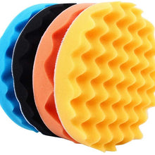 Terisass 4 Pcs/Set Car Cleaning Pads Auto Polisher Buffer Pads 7 Inch Sponge Finishing Heavy Polishing Pad Universal Car Sponge Polishing Tool Round Shape Buffing Waxing Pad Kit