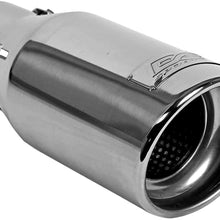 DC Sports EX-1012B Performance Bolt-On Resonated Muffler Slant Tip with Clamps and Adapters for Universal Fitment on Most Cars, Sedans, and Trucks - Matte Black Powdercoat