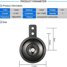 Electric Horn,pedkit Mini Φ71Mm Super Loud Electric Metal Horn Waterproof 12V 105Db Universal for Motorcycle