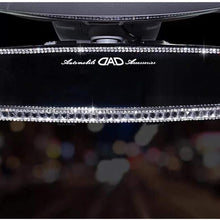 LuckySHD Bling Rhinestone Car Rear View Mirror for Women - Silver(Not a Cover.A Whole Mirror)