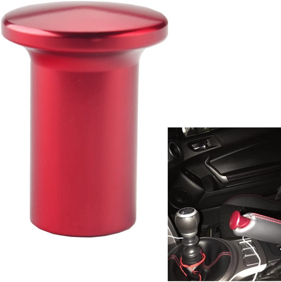 Dewhel Drift Emergency Knob Hand E Brake Spin Turn Knob Lock Button Aluminum JDM For Subaru BRZ Toyota 86 GT86 Scion FRS (Red)