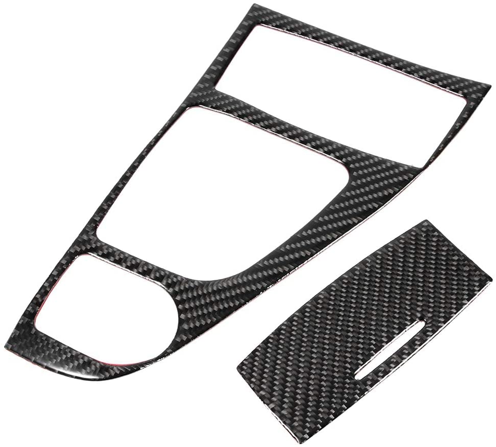 KIMISS Shift Panel Cover, 2pcs Carbon Fiber Gear Shift Panel Cover Trim Set Fit for Infiniti Q50/Q60 2013-2019