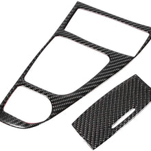 KIMISS Shift Panel Cover, 2pcs Carbon Fiber Gear Shift Panel Cover Trim Set Fit for Infiniti Q50/Q60 2013-2019