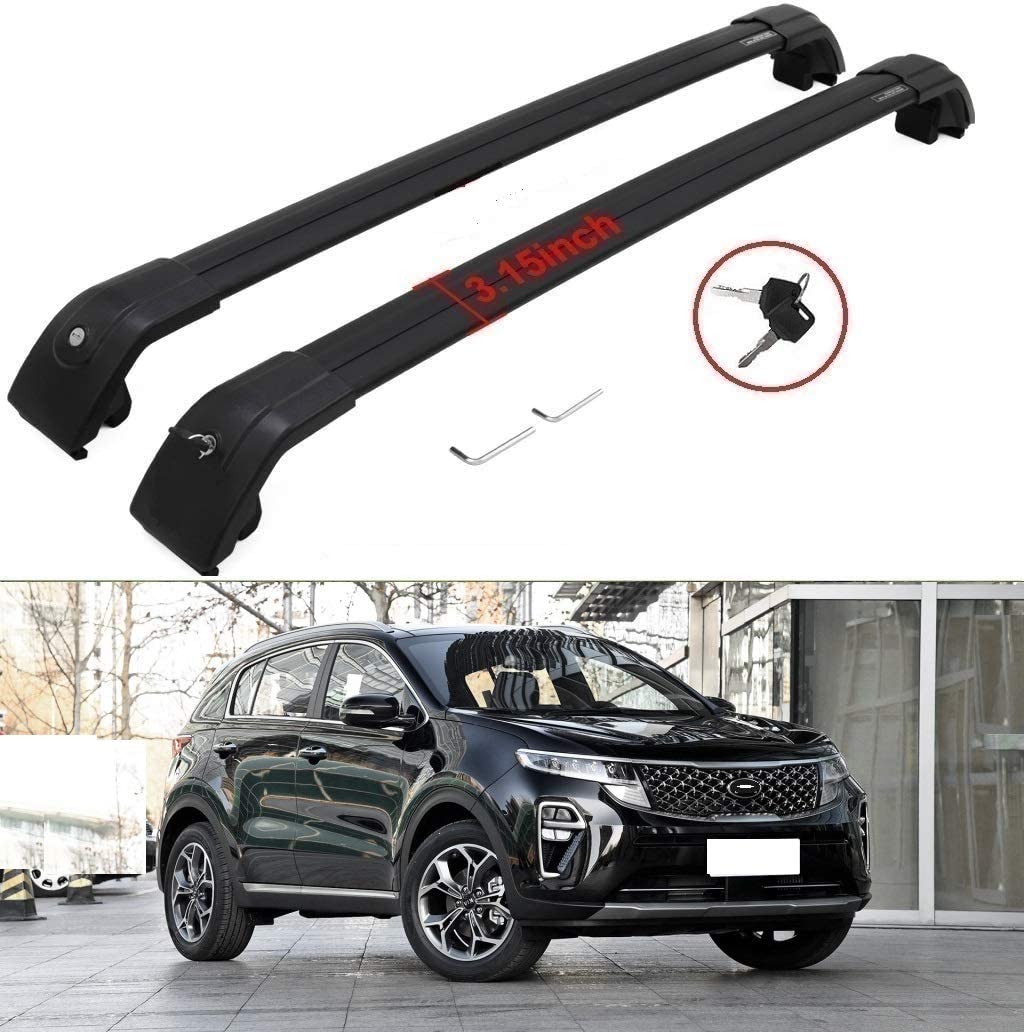 SAREMAS Black roof Cargo Rack for KIA Sportage 2016-2020 2021 Roof Rack Cross Bars Rail Luggage Carrier Lockable 2