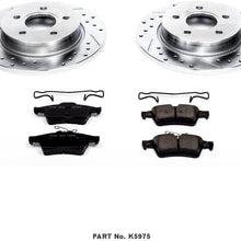 Power Stop K5975 Rear Brake Kit with Drilled/Slotted Brake Rotors and Z23 Evolution Ceramic Brake Pads