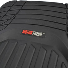 Motor Trend MT-921-BK FlexTough Tortoise - Heavy Duty Rubber Floor Mats for Car SUV Van & Truck - All Weather Protection - Deep Dish (Black)