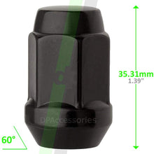 DPAccessories LCB3B6HE-BK04001 M12x1.5 Black Closed End Bulge Acorn Cone Seat Wheel Lug Nut - 19mm Hex Wheel Lug Nut