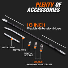 REXBETI Grease Gun, Pistol Grip Grease Gun Set with 18 Inch Flex Hose, Heavy Duty Steel Barrel, 2 Reinforced Coupler Included