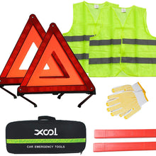 XOOL Triple Warning Triangle Emergency Warning Triangle Reflector Safety Triangle Kit Suitable for Roadside Emergencies, 3-Pack