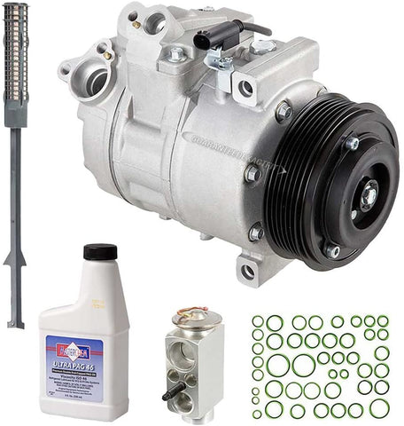AC Compressor & A/C Kit For BMW 525i 528i & M6 E60 E63 - Includes Drier Filter, Expansion Valve, PAG Oil & O-Rings - BuyAutoParts 60-82214RK New