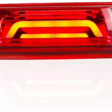 Replacement for 2007-2013 Chevy Silverado/GMC Sierra 1500 2500 3500 HD Rear Roof Center LED Third 3rd Brake Cargo Light Assembly High Mount Brake Tail Light (Chrome Housing Red Lens)