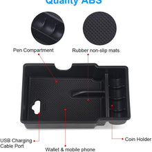 VANJING Center Console Insert Organizer Tray Armrest Box Secondary Storage with USB Hole for 2015 2016 2017 2018 2019 Jeep Renegade Accessories