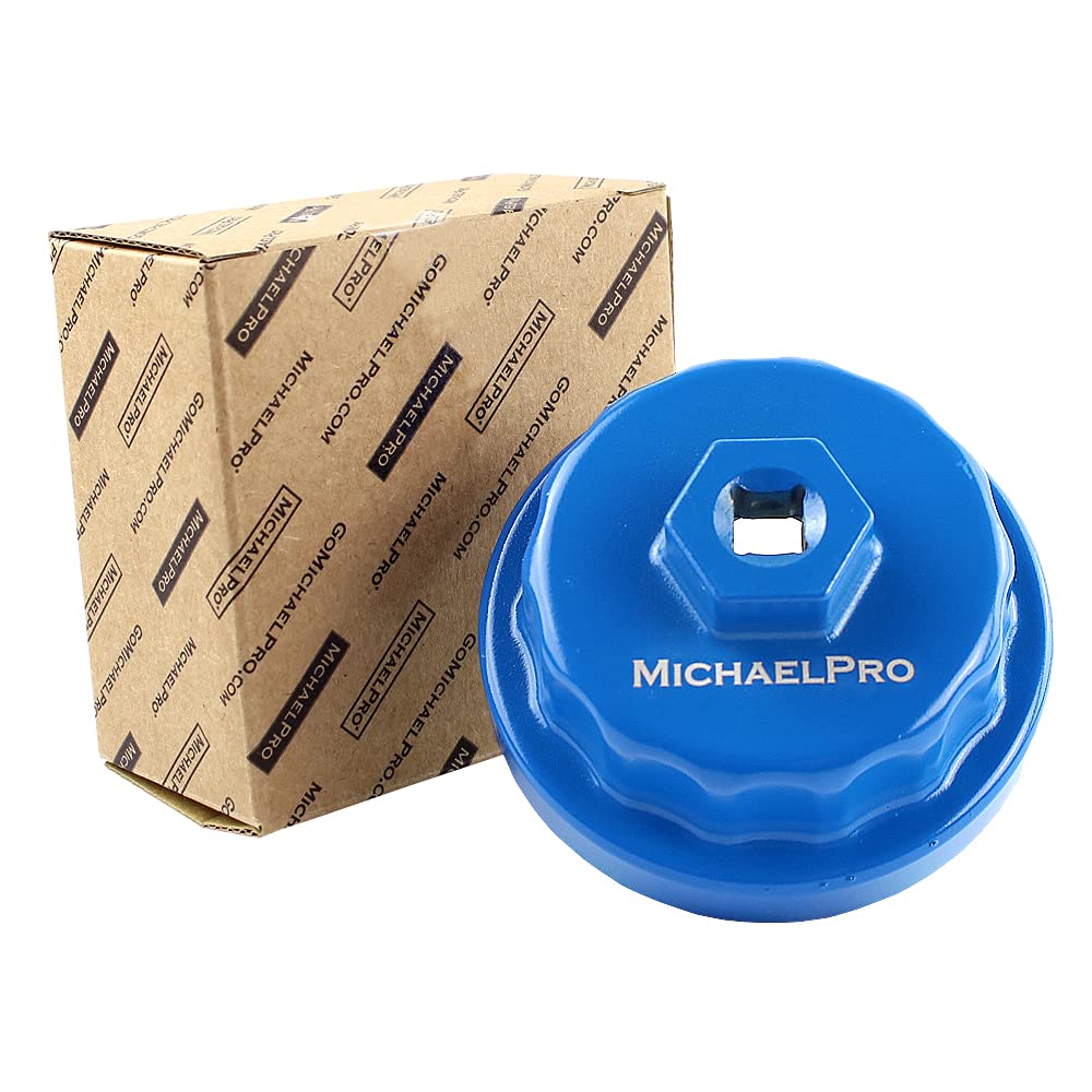 MichaelPro MP009057 Oil Filter Cap Wrench for Toyota, Lexus, Fits Most 6 & 8 Cyl, 2.5L to 5.7L Engines, 64mm, 14 Flutes, Easily Remove Oil Filters oil