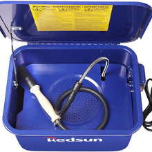 Red Sun Parts Washer 3.5 Gallon Capacity Tank Cabinet Electric Solvent Pump&Brush Protable Automotive Parts Cleaner for Wheel Bearings, Gears, and carburetors (Blue)…