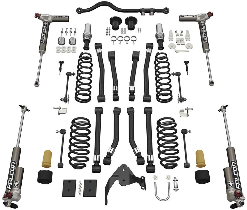 TeraFlex 1233033 JK 2dr: 3” Alpine RT3 Short Arm Suspension System & Falcon 3.3 Fast Adjust, 0