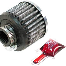 K&N Vent Air Filter/ Breather: High Performance, Premium, Washable, Replacement Engine Filter: Flange Diameter: 1 In, Filter Height: 2.25 In, Flange Length: 0.625 In, Shape: Breather, 62-1420