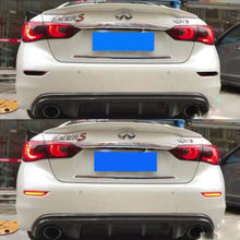 GTINTHEBOX 3D Optic LED Rear Bumper Reflector Brake Tail Lights w/Sequential Turn Signal Lamps, Strobe Brake Lighting Kit For Infiniti Q50 QX56 QX60 QX80 Nissan Pathfinder Rogue, etc