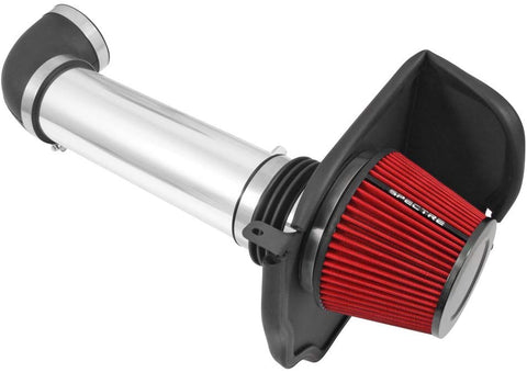 Spectre Performance Air Intake Kit with Washable Air Filter: 2011-2019 Dodge/Chrysler (Charger, Challenger, 300, 300C) 5.7L V8, Red Oiled Filter with Polished Aluminum Tube, SPE-9036